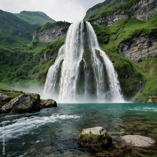 waterfall in the mountains