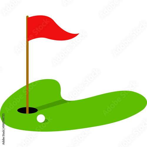 Golf Hole With Flag