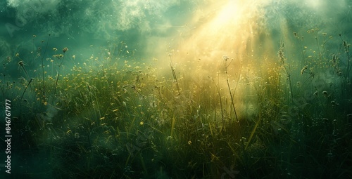 Ethereal Sunlight through Meadow Plants