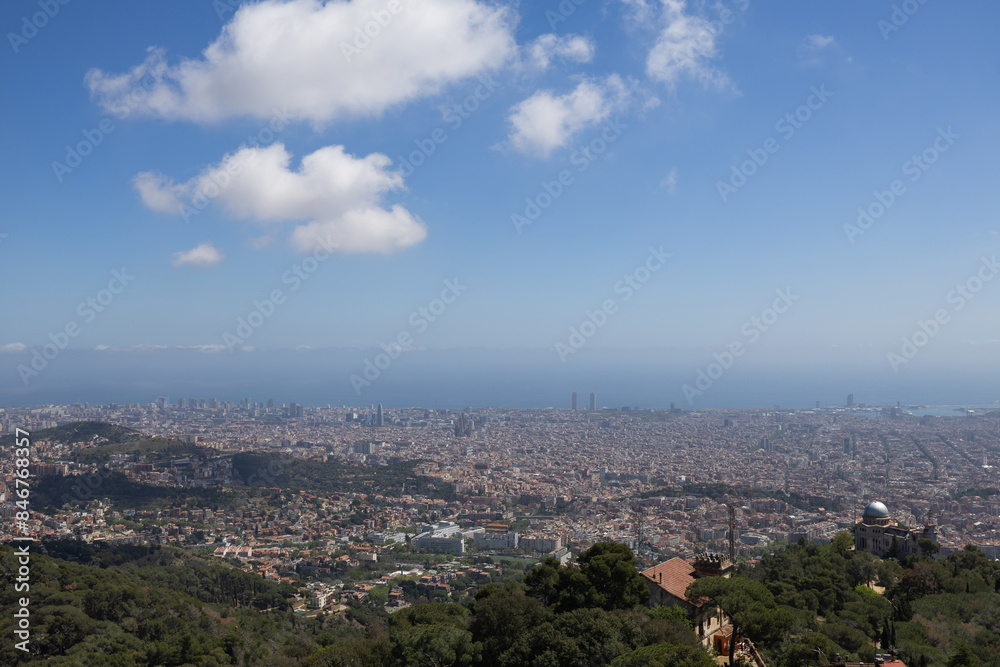Barcelona panoramic view from Tibidabo mountain Barcelona panoramic view from Tibidabo mountain