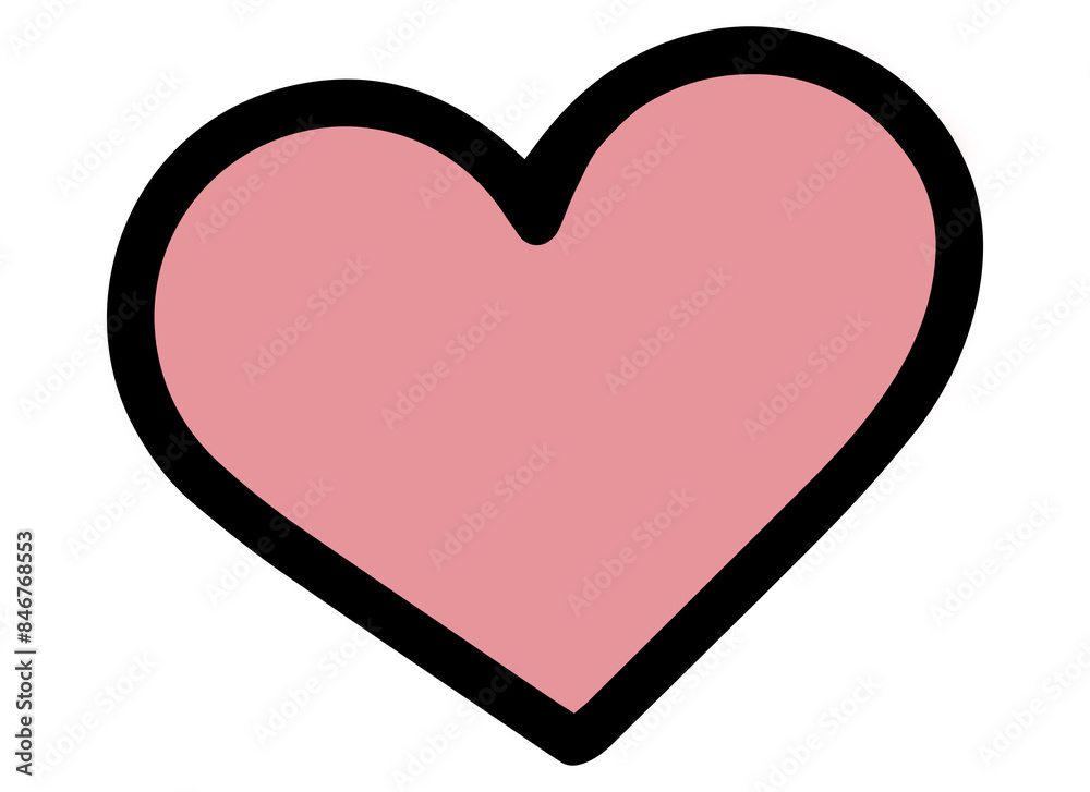 Pink Heart. Symbol of Love and Valentines Day. Flat Black and Pink Icon Isolated on White Background. Pink Heart. Symbol of Love and Valentines Day. Flat Black and Pink Icon Isolated on White Background.