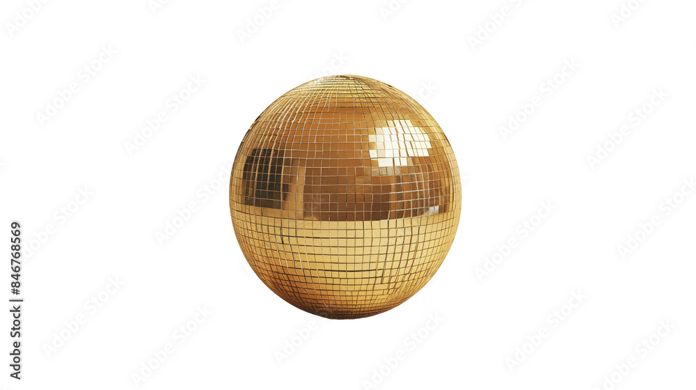Yellow disco ball on a transparent background Yellow disco ball on a transparent background