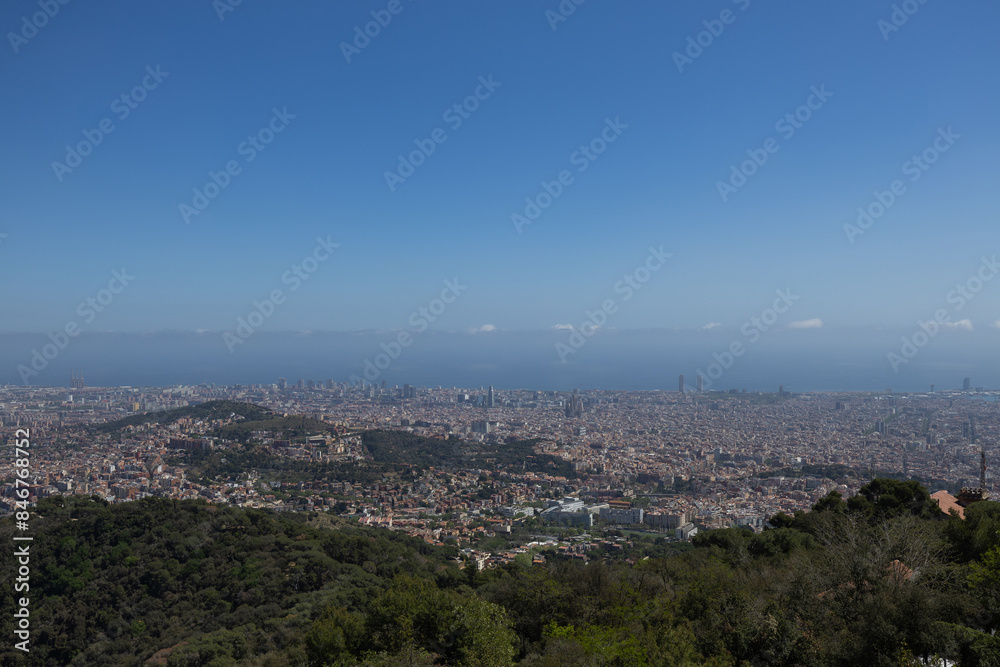 Barcelona panoramic view from Tibidabo mountain Barcelona panoramic view from Tibidabo mountain