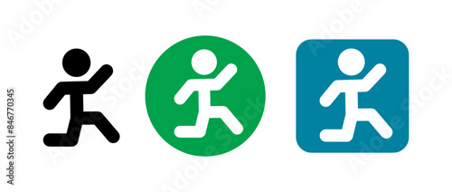 run symbol flat design isolated on white background
