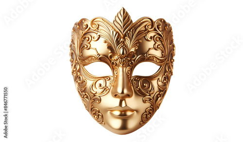 Golden mask transparant background,png ai generative