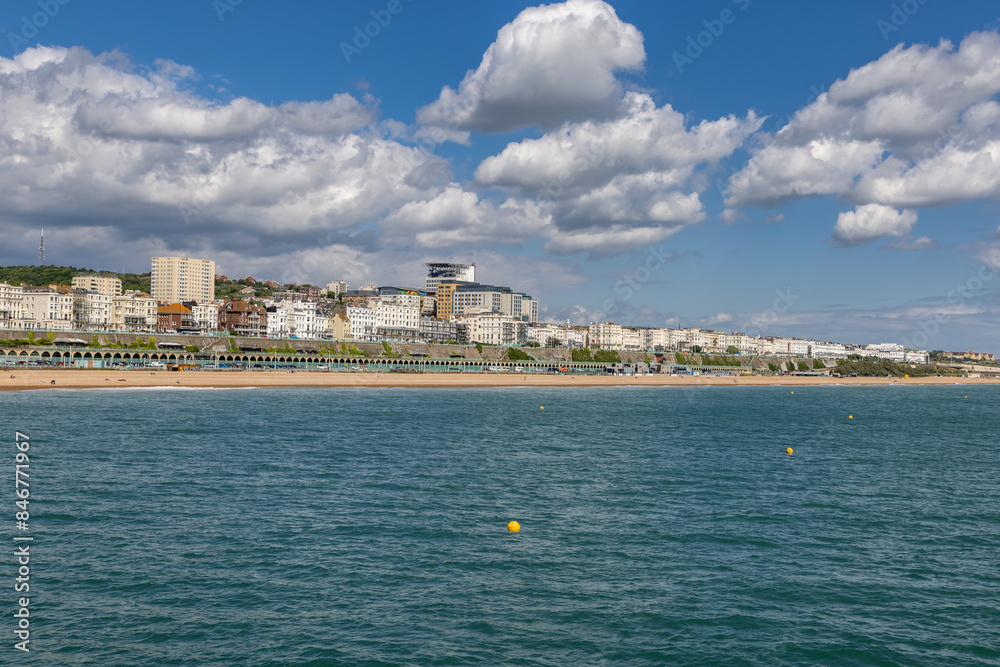 Obraz premium A view over the sea towards Brighton, taken from the pier on a sunny day