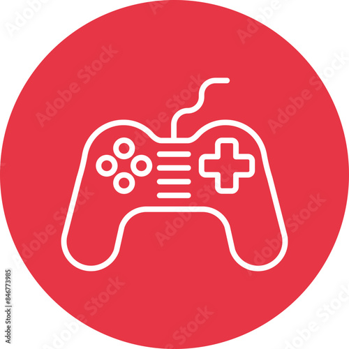 Games line circle icon
