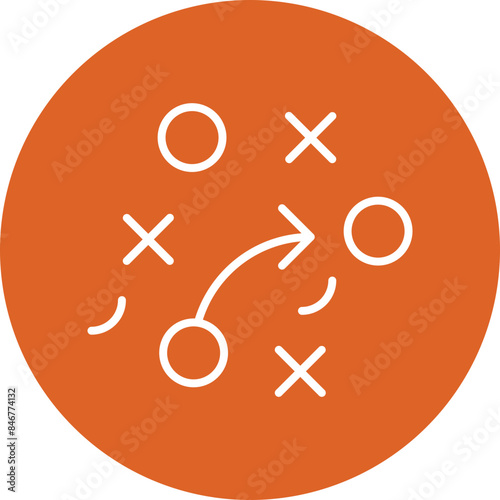 Strategy line circle icon
