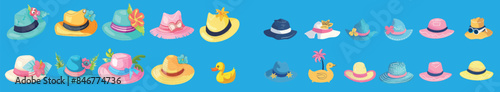 This cute cartoon panama collection is ideal for children summer beach hats, baby spring hats, and summer headwear for girls or boys.