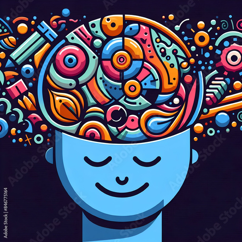 Depresión y ansiedad, estado emocional - Arte abstracto con IA