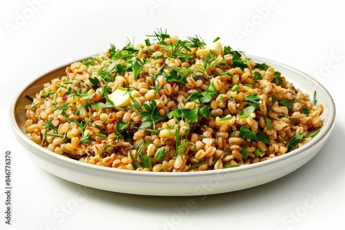 Baked Barley Dish with Burst of Freshness and Caramelized Flavors