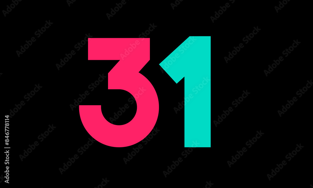Number Colorful New Trend Modern Logo