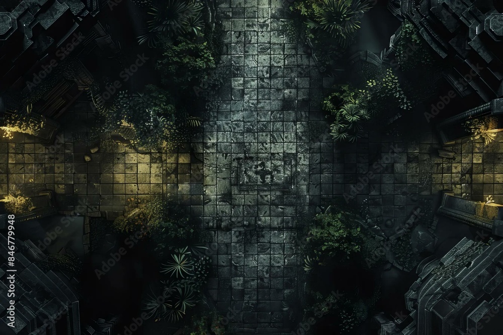 DnD Battlemap Shadow Corridor Battle Map - Mysterious maze with dangerous traps. DnD Battlemap Shadow Corridor Battle Map - Mysterious maze with dangerous traps.