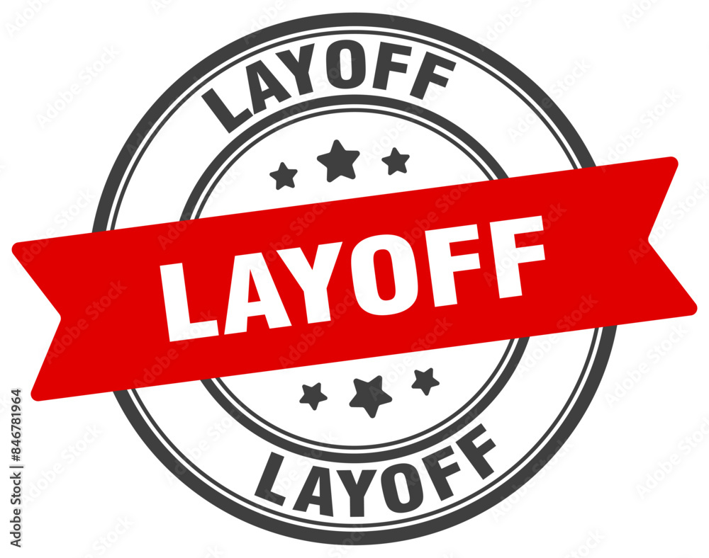 Fototapeta premium layoff stamp. layoff label on transparent background. round sign