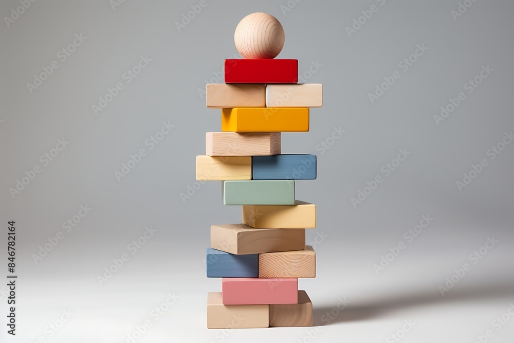 stack of wooden blocks on a white background stack of wooden blocks on a white background