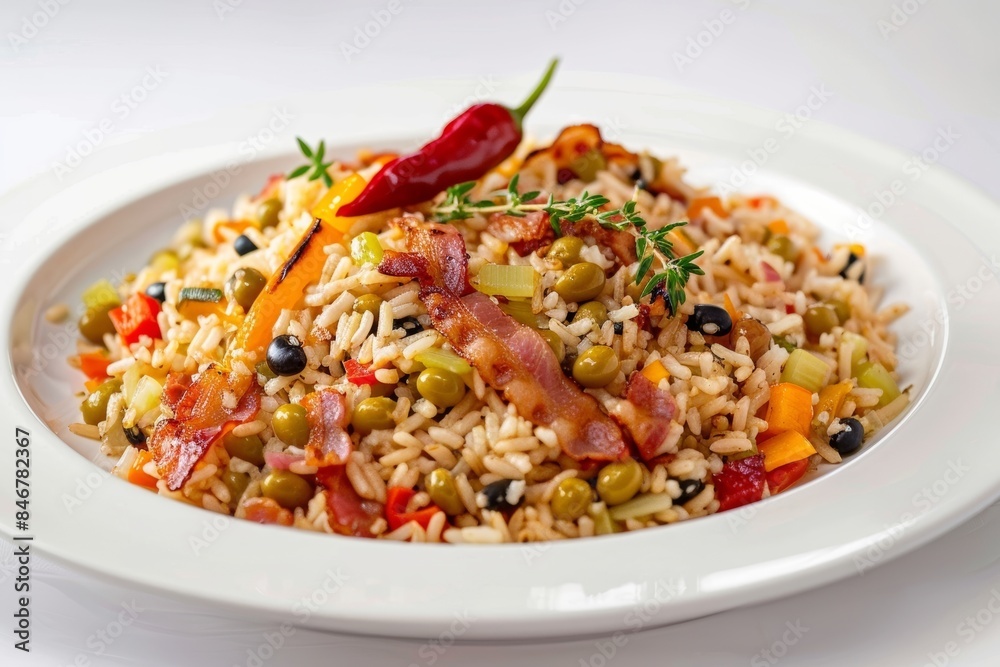 Exotic Bahamian Peas and Rice: Aromatic Dish with Black-Eyed Peas and Spicy Habanero