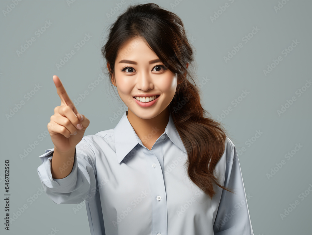 A Woman in Blue Outfit on Isolated Background A Woman in Blue Outfit on Isolated Background