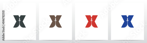 Zipper On Letter Initial Logo Design X
