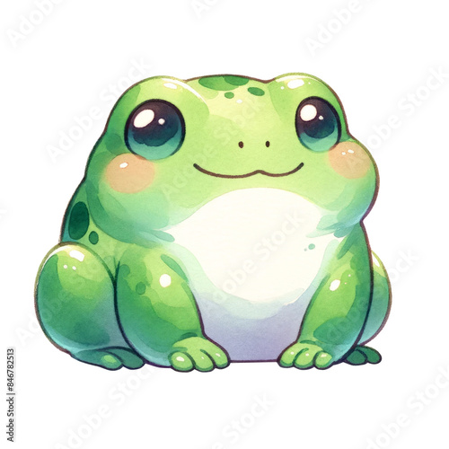 Watercolor Fluffy and cute frog for use as a teaching and learning media for kids perfect for children nursery art.