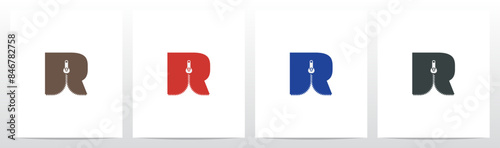 Zipper On Letter Initial Logo Design R