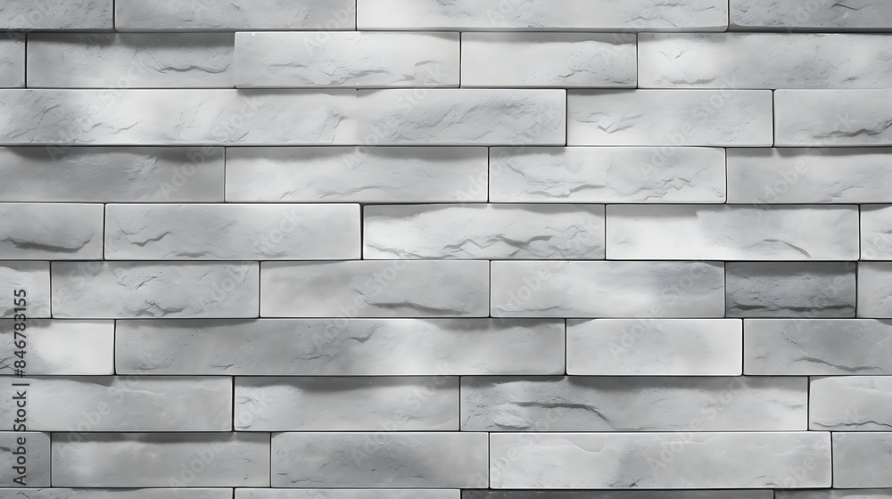 Fototapeta premium A white brick wall with a shadow