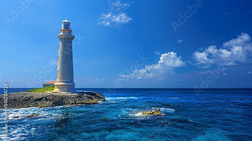 lighthouse in the middle of the ocean