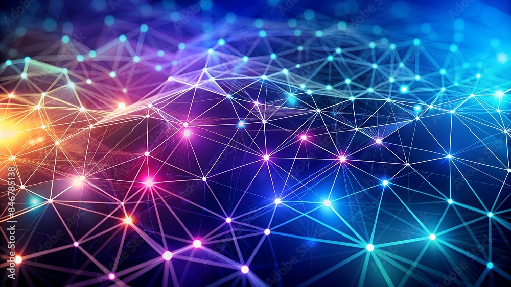 Abstract Low Poly Network Background with Digital Connection Lines Abstract Low Poly Network Background with Digital Connection Lines
