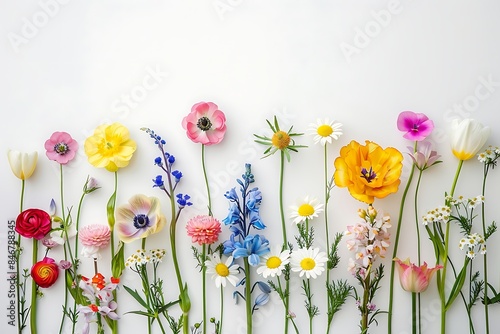 A group of flowers on a white background © Mahmud Creative