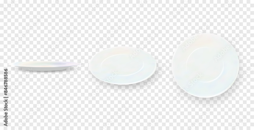 Plate. Set isolated white porcelain plates vector mockup in a realistic ...
