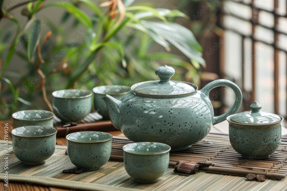 A set of tea utensils on the table A set of tea utensils on the table