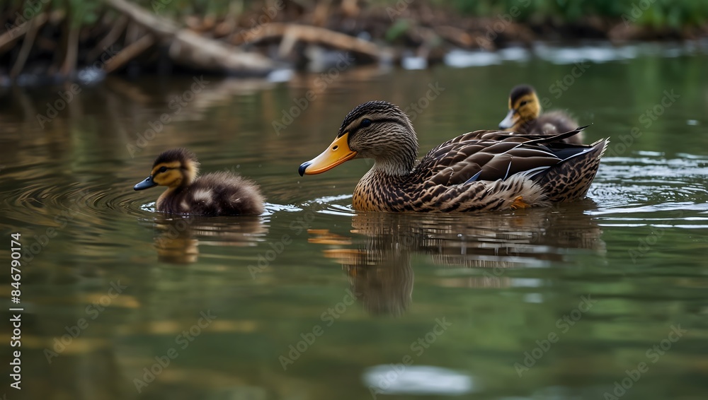The playful interactions between a family of ducks as they frolic in the cool, rippling waters of a stream ai_generated The playful interactions between a family of ducks as they frolic in the cool, rippling waters of a stream ai_generated