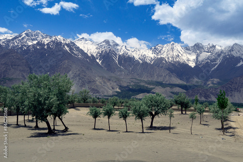 The Cold Desert, also known as the Katpana Desert or Biama Nakpo, is a stunning high-altitude desert situated near Skardu in Pakistan. photo