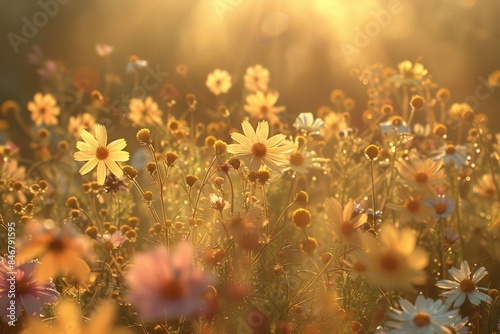 A stunning image of a field filled with various colors and types of flowers.