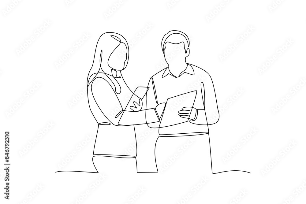 Simple continuous line drawing of mutually helpful work environment in the office. Work minimalist concept. Work environment activity. Work analysis icon. Simple continuous line drawing of mutually helpful work environment in the office. Work minimalist concept. Work environment activity. Work analysis icon.