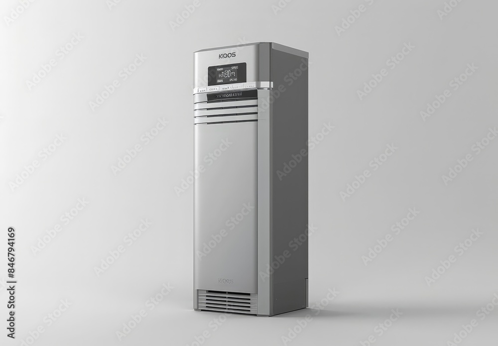 A modern, sleek water dispenser with an LCD display and touch controls A modern, sleek water dispenser with an LCD display and touch controls