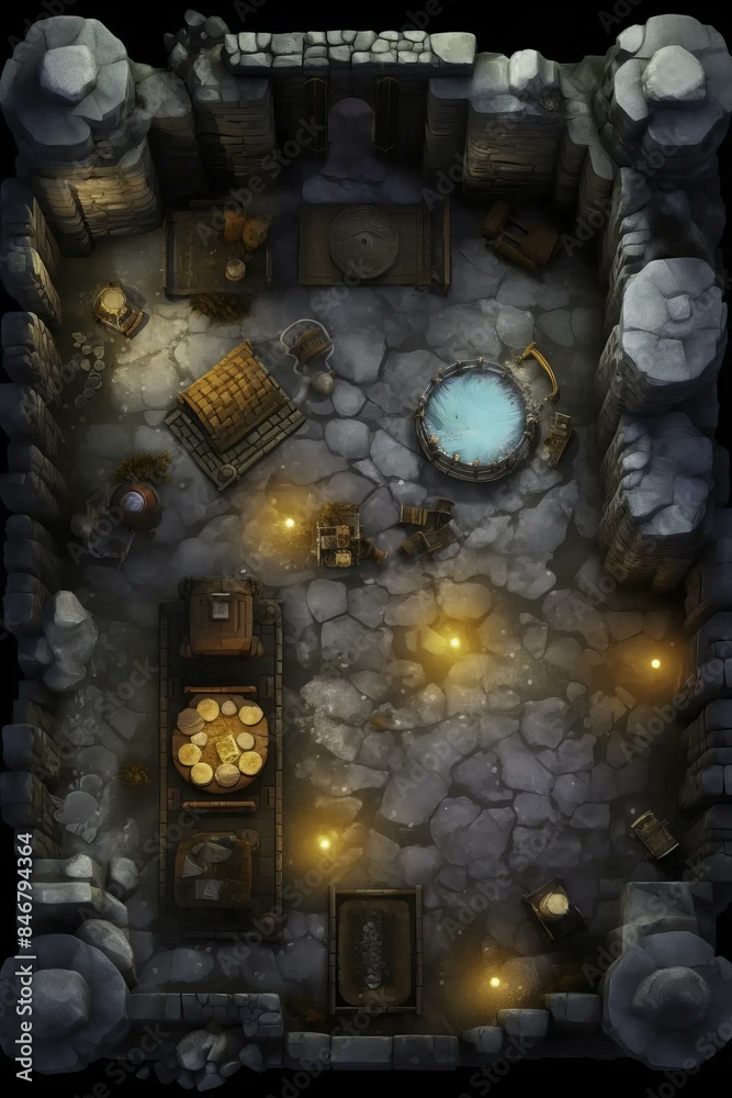 DnD Battlemap Treasure Room of the Captivating Cry - Ancient artifacts in a chamber. DnD Battlemap Treasure Room of the Captivating Cry - Ancient artifacts in a chamber.