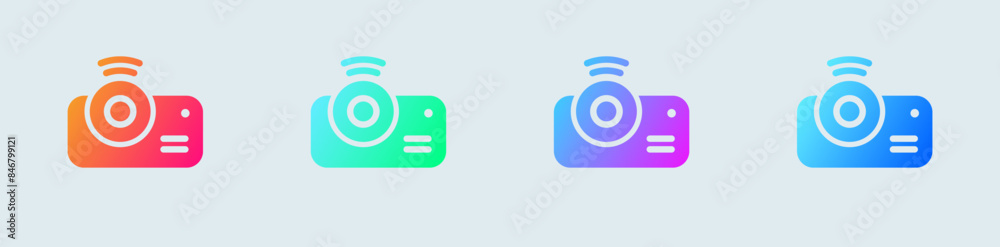Smart Project solid icon in gradient colors. Multimedia signs vector illustration.