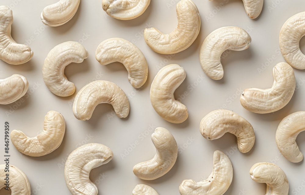 Crackers in various shapes and sizes scattered across a white background. Crackers in various shapes and sizes scattered across a white background.