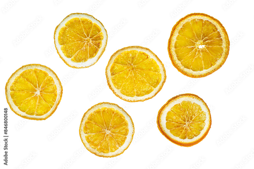 Dried slices of lemon isolated on white background. Dried slices of lemon isolated on white background.