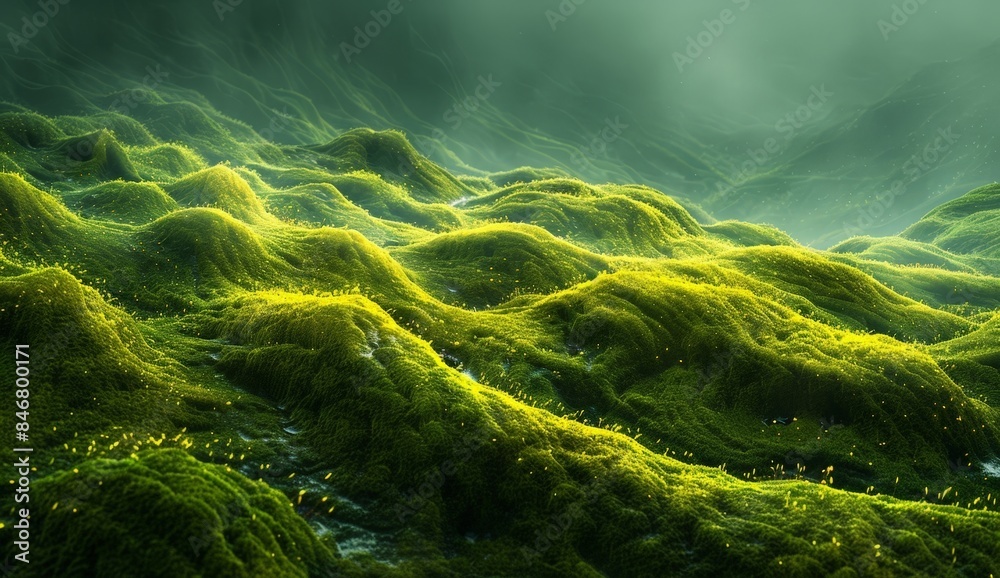 Green Mossy Landscape with Water Green Mossy Landscape with Water
