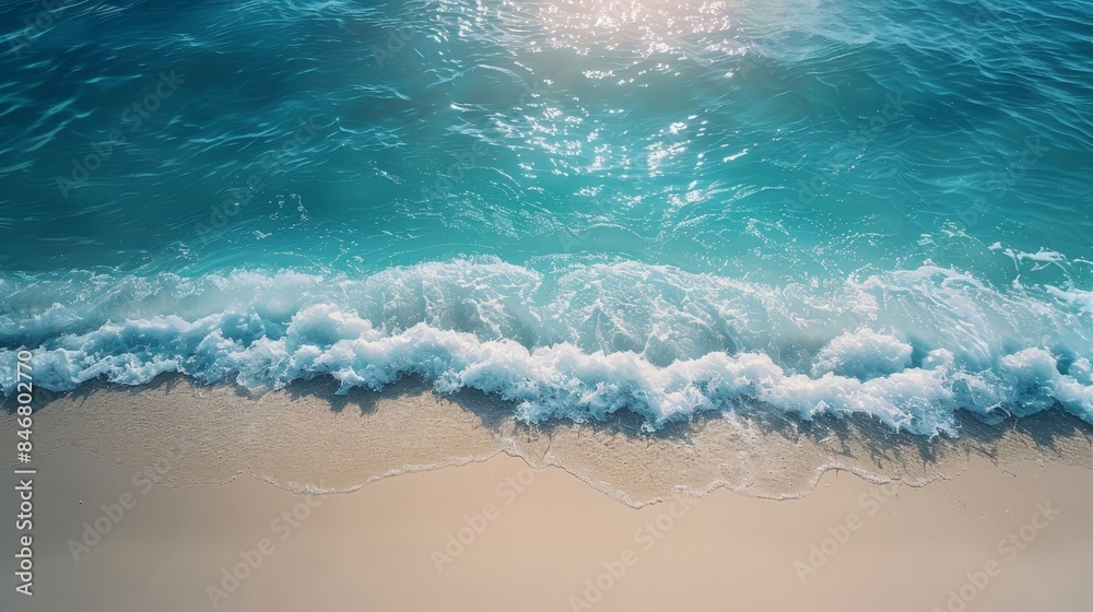Beautifully Captured Beach Scene with Waves and Sand Beautifully Captured Beach Scene with Waves and Sand
