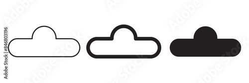 Euro hook icon set in outline and fill style. vector illustration