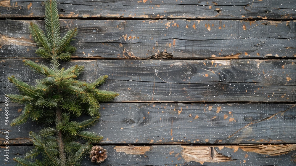 Rustic Christmas background with wood and fir tree ideal for greeting cards Rustic Christmas background with wood and fir tree ideal for greeting cards