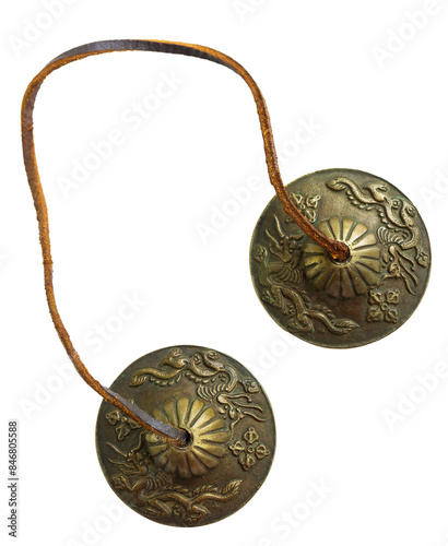 Εκτύπωση καμβά Nepalese cymbal bells, tingshas, Tibetan