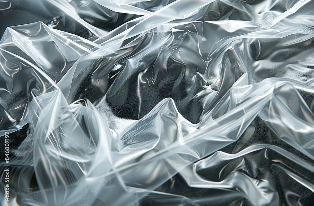 Close-up of Clear Plastic Bags with Wrinkles Close-up of Clear Plastic Bags with Wrinkles