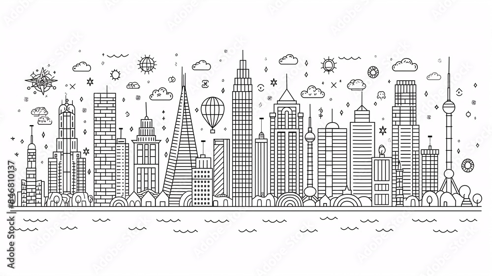 Cityscape Line Art Cityscape Line Art