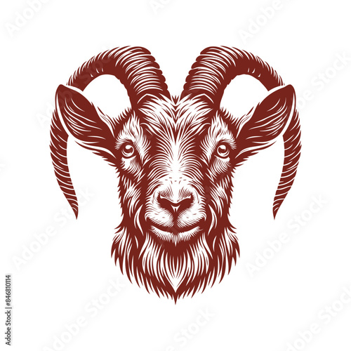 goat head Vector, goat vector illustration, goat head emblem design, Goat silhouette