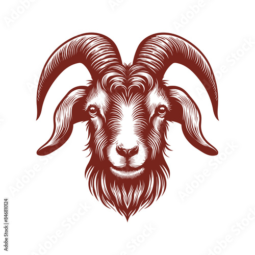 goat head Vector, goat vector illustration, goat head emblem design, Goat silhouette