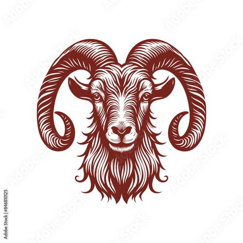 goat head Vector, goat vector illustration, goat head emblem design, Goat silhouette