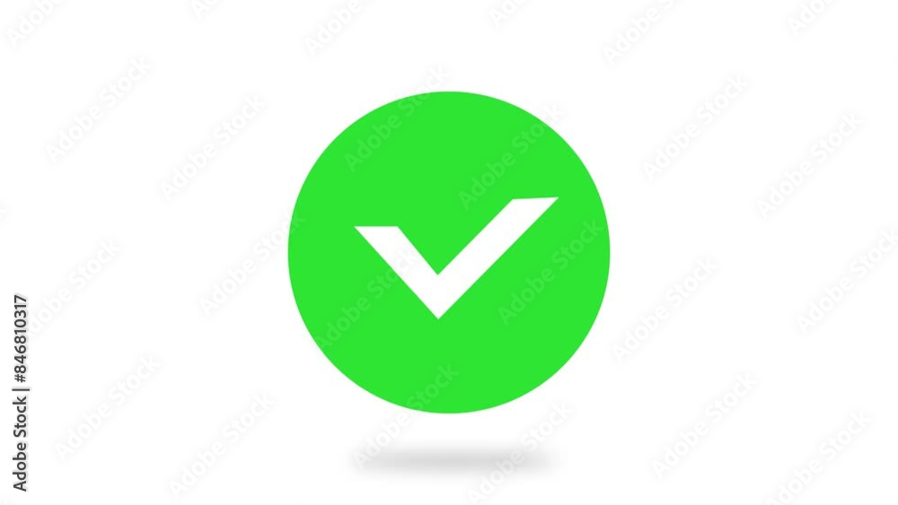 Modern green check mark icon animation on a white background in 4k video Modern green check mark icon animation on a white background in 4k video